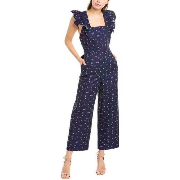 NEW Rebecca Taylor Farren Flutter Sleeve Jumpsuit - Picture 2 of 9